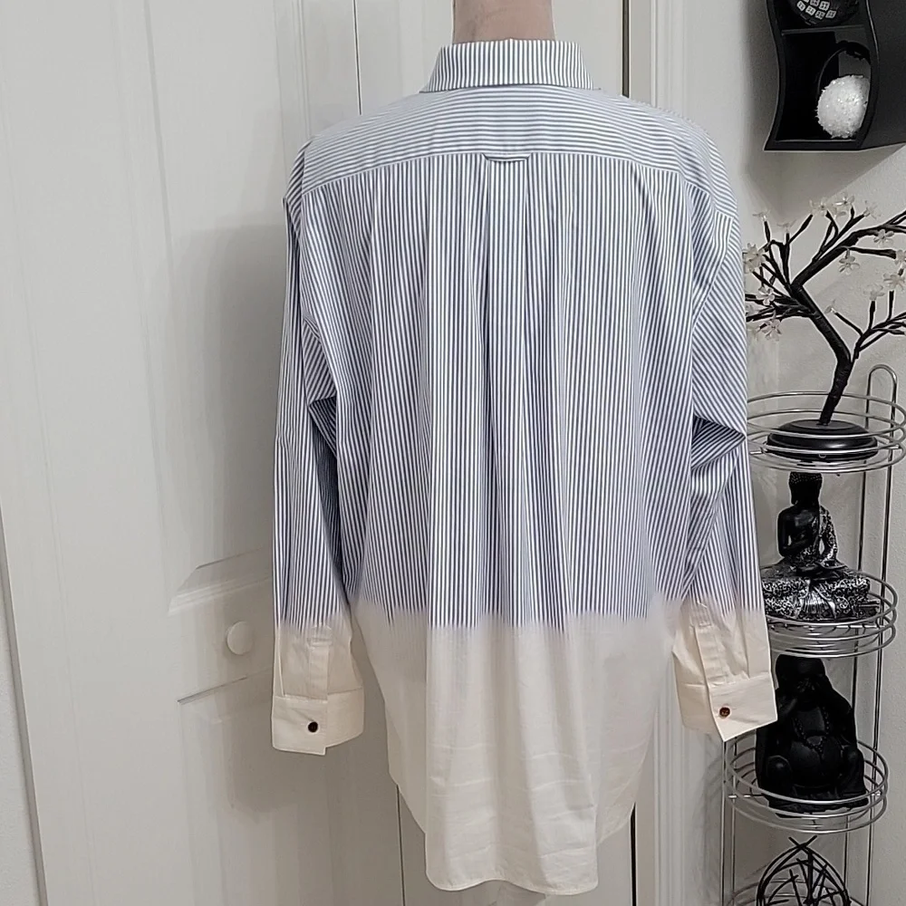 Lafayette 148 New York, Spice Multi Everson Dip-Dye Shirt, Size M, EUC. - Picture 3 of 11